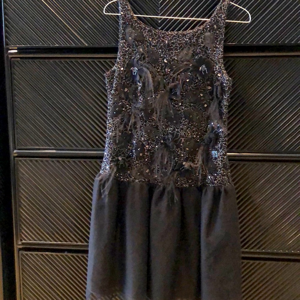 Black sequinned Alice and Olivia dress